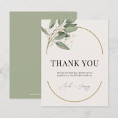 Groen en goud elegant bedankje kaart (Voorkant / Achterkant)