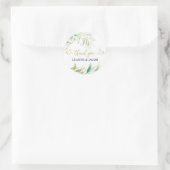 Groen en goud elegant gepersonaliseerd ronde sticker (Tas)