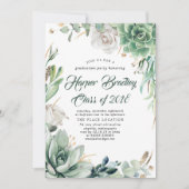 Groen en Goud | Elegant Graduation Party Kaart (Voorkant)