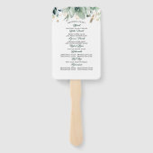 Groen en Goud Elegant Huwelijksprogramma Handwaaier (Achterkant)