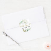 Groen en goud elegant personaliseerbaar ronde sticker (Envelop)