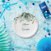 Groen en Goud Elegant Tuin Bruiloft Papieren Bordje (Feest)