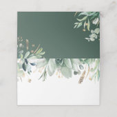 Groen en Goud Elegant Tuin Bruiloft Plaatskaartje (Buitenkant ongevouwen)