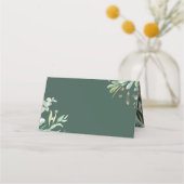 Groen en Goud Elegant Tuin Bruiloft Plaatskaartje (Achterkant)