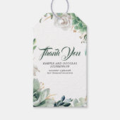 Groen en Goud Elegante Botanische Bruiloft Cadeaulabel (Voorkant)