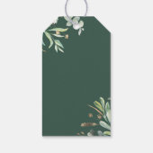 Groen en Goud Elegante Botanische Bruiloft Cadeaulabel (Achterkant)