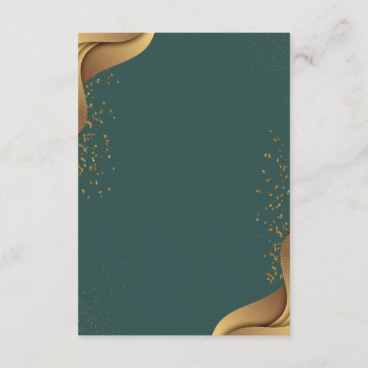 Groen en Goud Elegante Huwelijksuitnodiging Informatiekaartje (Achterkant)