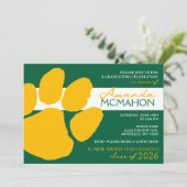 Groen en Goud Elegante Pawprint (Foto Terug) Kaart (Staand voorkant)