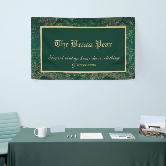 Groen en Goud Ephemera Spandoek (Beurs)