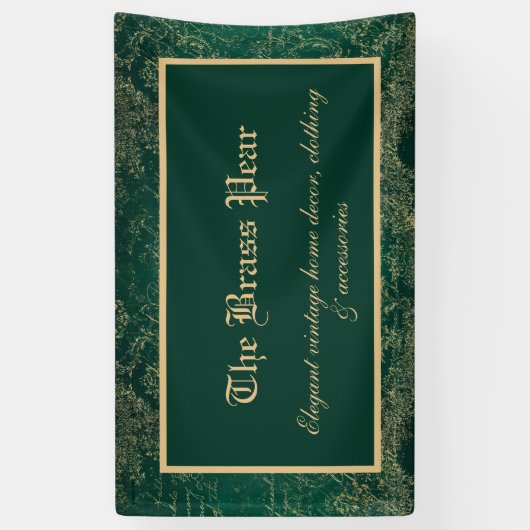 Groen en Goud Ephemera Spandoek (Verticaal)