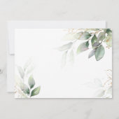Groen en goud Eucalyptus Photo Baptisme Invitation Kaart (Achterkant)