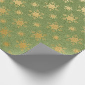 Groen en goud folie Kerstmis Cadeaupapier (Hoek)
