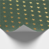 Groen en goud folie Kerstmis Cadeaupapier (Hoek)