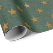 Groen en goud folie Kerstmis Cadeaupapier (Rol Hoek)