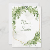 Groen en Goud Gebed Jongen Eerste Heilige Communie Kaart (Achterkant)