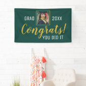 Groen en Goud Gefeliciteerd U heeft het gedaan Afs Spandoek (Insitu)