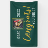 Groen en Goud Gefeliciteerd U heeft het gedaan Afs Spandoek (Verticaal)