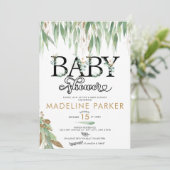 Groen en goud | Genderneutraal Baby shower Kaart (Staand voorkant)