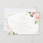 Groen en Goud Geometrisch Elegant Rsvp Menu Keuze (Voorkant)