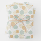 Groen en Goud Geometrische Kerstmis Inpakpapier Vel (In situ)