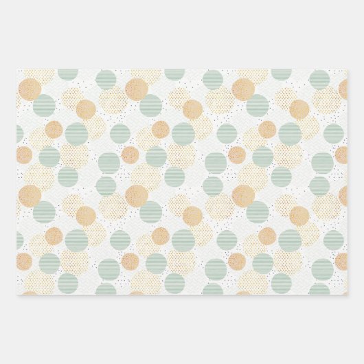 Groen en Goud Geometrische Kerstmis Inpakpapier Vel (Voorkant)