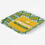 Groen en Goud Gepersonaliseerd Afstuderen Papieren Bordje (Gebogen)