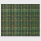 Groen en goud geruit cadeaupapier (Vlak)