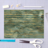 Groen en goud gestreept patroon tissuepapier (Craft)