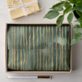 Groen en goud gestreept patroon tissuepapier (Geschenk)