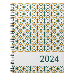 Groen en goud gestreept spiraalnotitieboek notitieboek