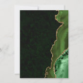 Groen en goud glitter Agate en marmer Wedding Kaart (Achterkant)