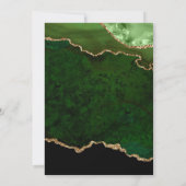 Groen en Goud Glitter Agate Marmer Bruiloft Kaart (Achterkant)
