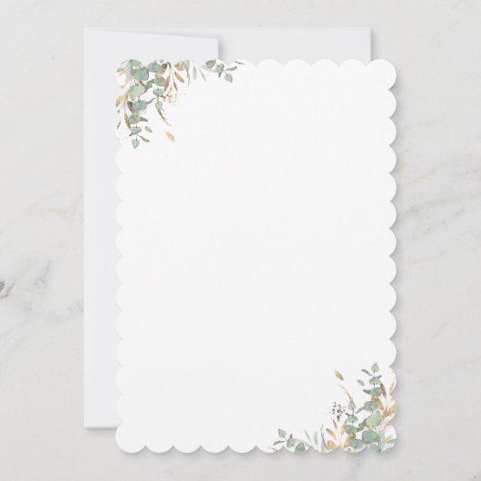 Groen en Goud Glitter Ballon Oh Baby shower Kaart (Achterkant)