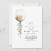 Groen en Goud Glitter Balloon Afstuderen Kaart (Voorkant)