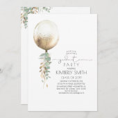 Groen en Goud Glitter Balloon Afstuderen Kaart (Voorkant / Achterkant)