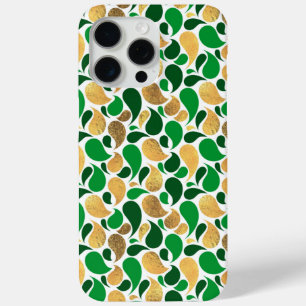 Groen en Goud Glitter Feestelijke Patroon Fusion iPhone 15 Pro Max Hoesje