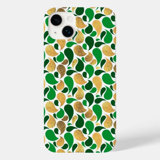 Groen en Goud Glitter Feestelijke Patroon Fusion Case-Mate iPhone Case (Achterkant)