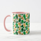 Groen en Goud Glitter Feestelijke Patroon Fusion Mok (Links)