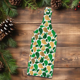 Groen en Goud Glitter Feestelijke Patroon Fusion Snijplank