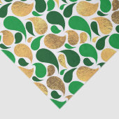 Groen en Goud Glitter Feestelijke Patroon Fusion Tissuepapier (Detail)