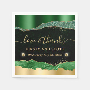 Groen en Goud Glitter Glam Tranen Bruiloft Servet