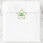 Groen en Goud Glitter Groot Werk Leraar Ster Sti Sticker (Tas)