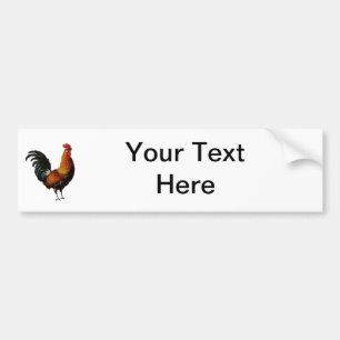Groen en Goud Haan Schilderen Bumpersticker