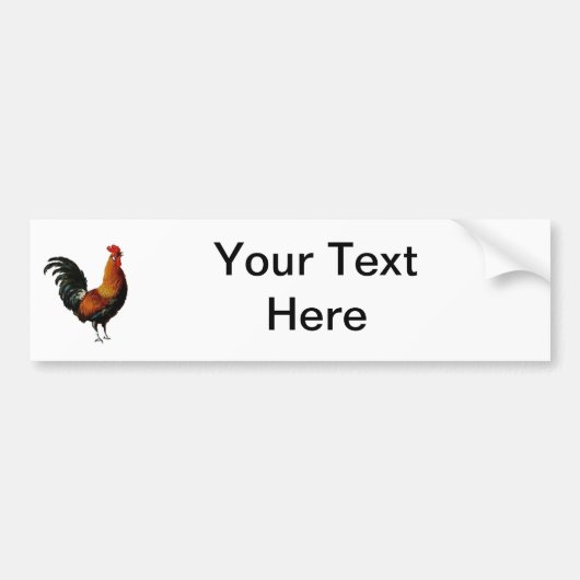 Groen en Goud  Haan Schilderen Bumpersticker (Voorkant)