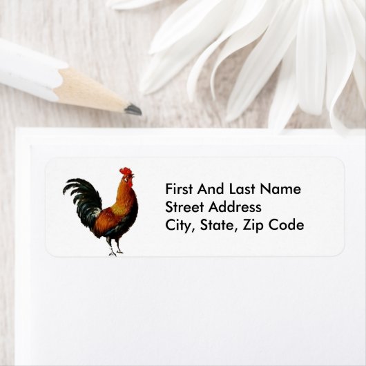 Groen en Goud  Haan Schilderen Etiket (Insitu)