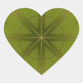 Groen en goud hart sticker
