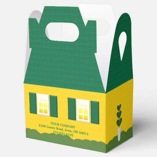 Groen en Goud Houten Teken Realtor Open Huis Bedankdoosjes (Geopend)