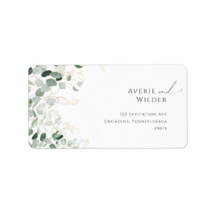 Groen en Goud Huwelijk RSVP Retouradres Etiket