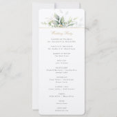 Groen en Goud Huwelijksceremonie Programma (Achterkant)