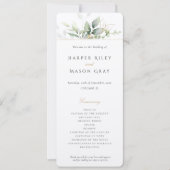 Groen en Goud Huwelijksceremonie Programma (Voorkant)